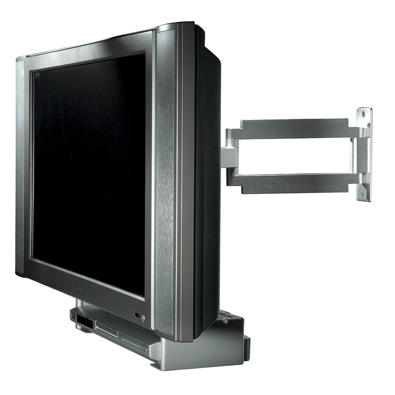Peerless-AV VCR DVD Mount Connector ACC931, equipment adapter bracket installed behind a display