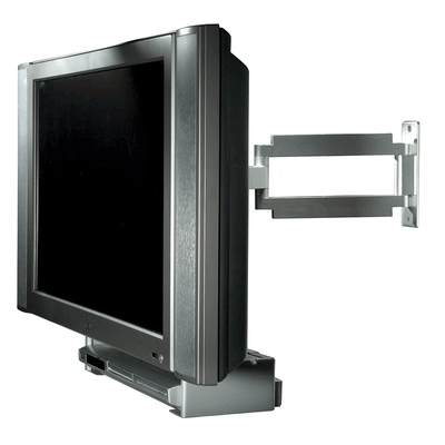 Peerless-AV VCR DVD Mount Connector ACC931, equipment adapter bracket installed behind a display