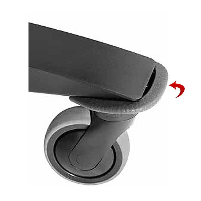 Peerless-AV SmartMount Bumper Accessory ACC-BPR, rolling cart caster and bumper close-up