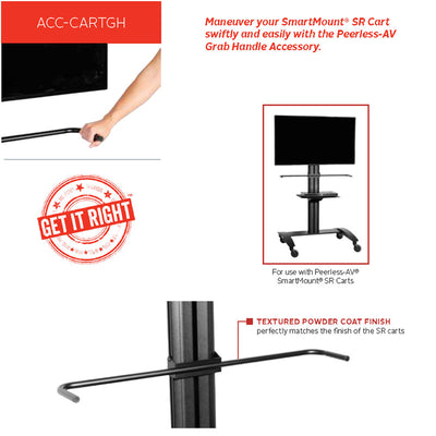 Peerless-AV SmartMount Grab Handle Accessory ACC-CARTGH, cart grab handle installed on vertical post