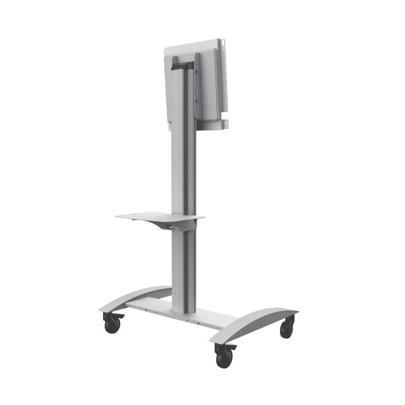 Peerless-AV SR560-FLIP Metal Shelf ACC-MSF-W, silver mobile display cart side view