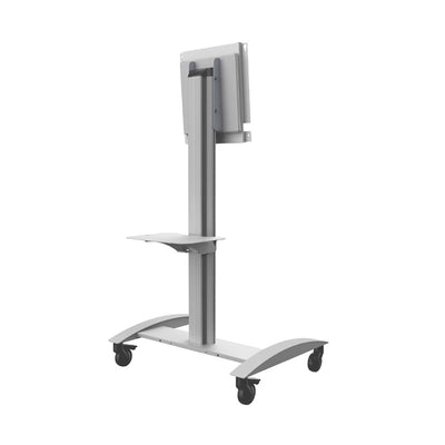 Peerless-AV SR560-FLIP Metal Shelf ACC-MSF-W, silver mobile display cart side view