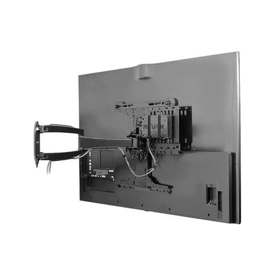 Peerless-AV Universal Component Mount, ACC-UCM, articulating TV mount installed, rear view