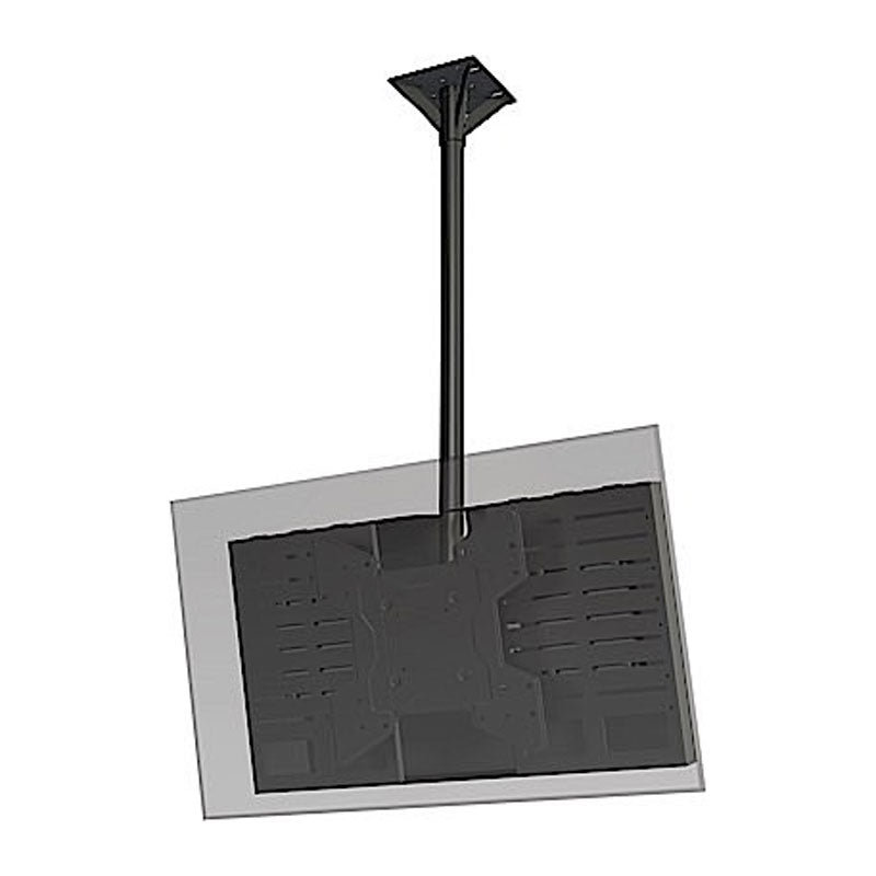 Crimson ADCPU50 Secure CPU Control Box Bracket for Ceiling Mounts, ceiling pole mount with dual component trays in a rear view