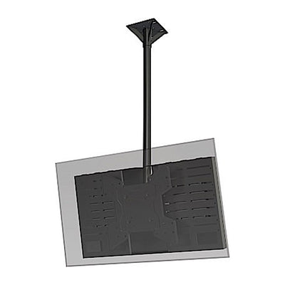 Crimson ADCPU50 Secure CPU Control Box Bracket for Ceiling Mounts, ceiling pole mount with dual component trays in a rear view