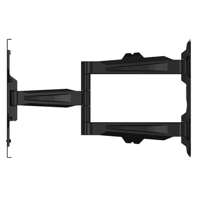 Crimson Ultra Thin Medium Articulating TV Wall Mount AU42, full-motion television wall mount fully extended in a side view