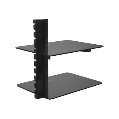 AVF Adjustable Dual AV Component Shelves (Black Glass) AS200-A