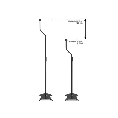 AVF Pair of Universal Surround Sound Speaker Stands EAK80B-A, speaker stand height configurations
