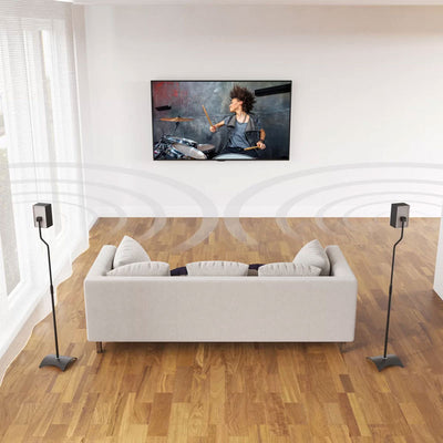 AVF Pair of Universal Surround Sound Speaker Stands EAK80B-A, pair of speaker stands in home theater