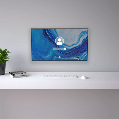 AVF Tilt and Turn Monitor Wall Mount MRL12-A, display wall-mounted above a desk