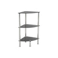 AVF Small Black Glass 3 Tier Corner Shelving Unit (Chrome) S53-A
