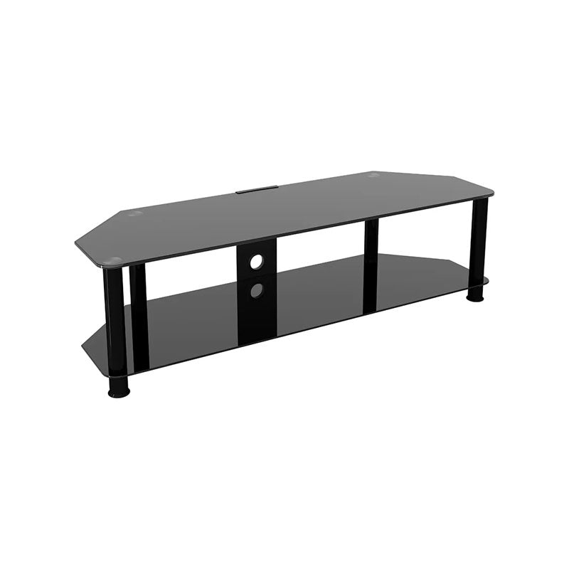 AVF SDC Series Black Glass 65 inch Corner TV Stand (Black) SDC1400CMBB-A