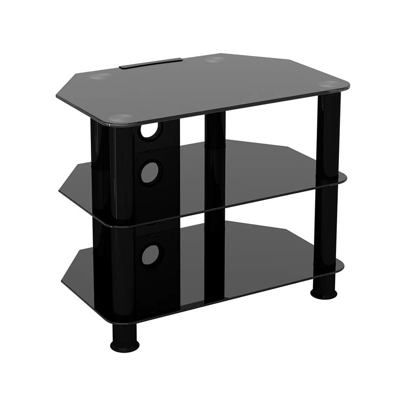 AVF SDC Series Black Glass 32 inch Corner TV Stand (Black) SDC600CMBB-A
