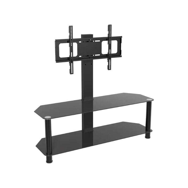 AVF Classic Glass Corner TV Stand with Mount (2 Shelf, Black) SDCL1140BB-A