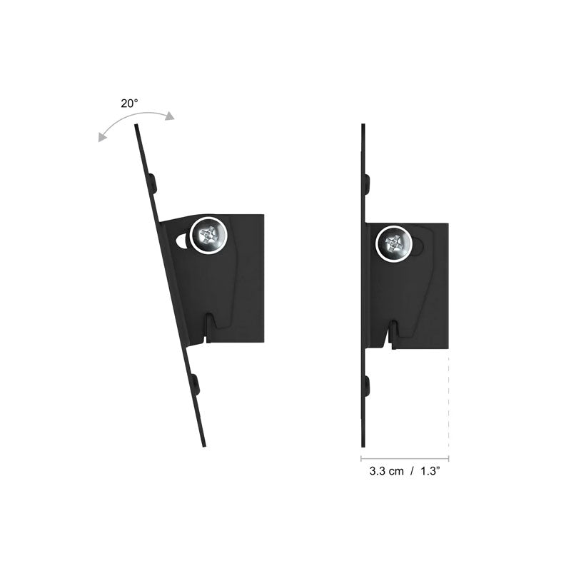 AVF SwiftMount Tilting TV Wall Mount SWIFT110-AP, 20-degree tilt range diagram