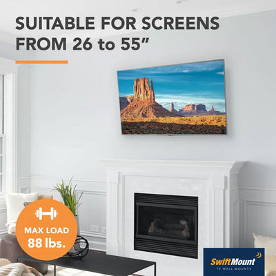 AVF SwiftMount Tilting TV Wall Mount SWIFT410-AP, wall-mounted TV room installation