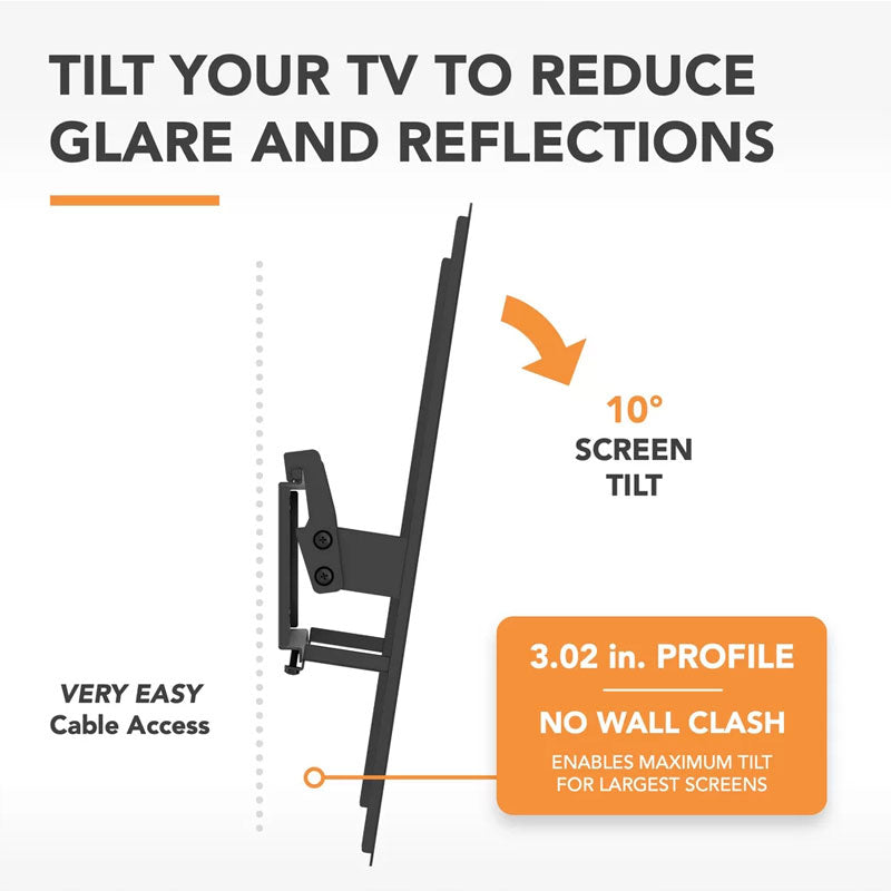 AVF SwiftMount Tilting TV Wall Mount SWIFT410-AP, tilting wall mount glare-reduction diagram