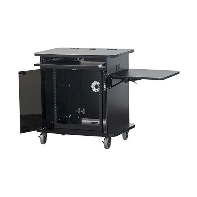 Audio Visual Furniture Multimedia Cart (12RU, Black) 103324