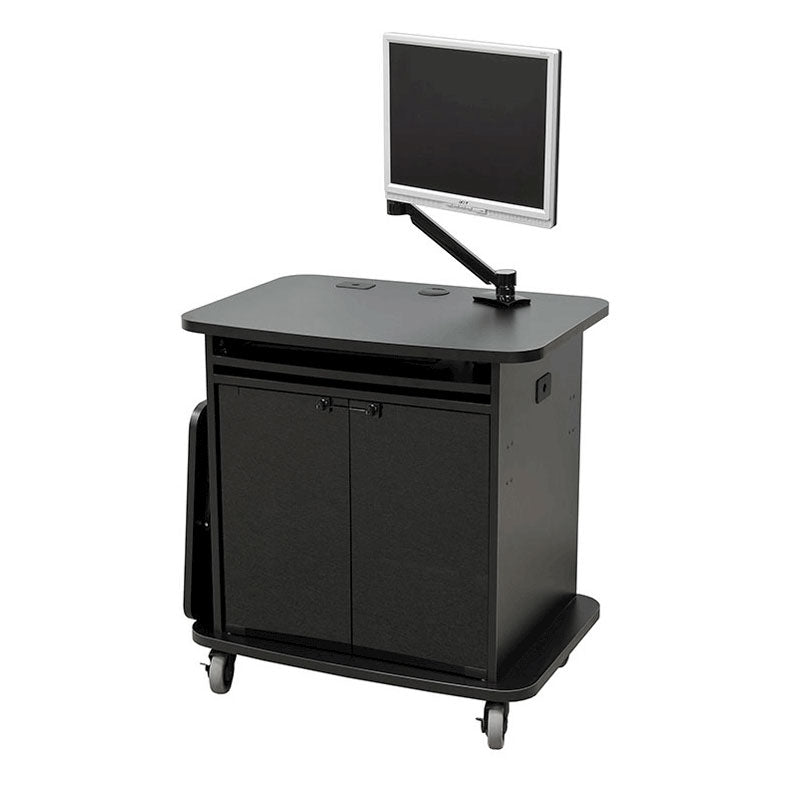 Audio Visual Furniture Multimedia Cart (12RU, Black) 103324