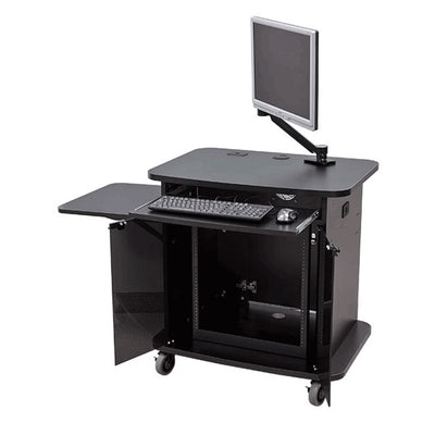 Audio Visual Furniture Multimedia Cart (12RU, Black) 103324