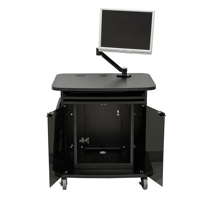 Audio Visual Furniture Multimedia Cart (12RU, Black) 103324