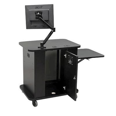 Audio Visual Furniture Multimedia Cart (12RU, Black) 103324