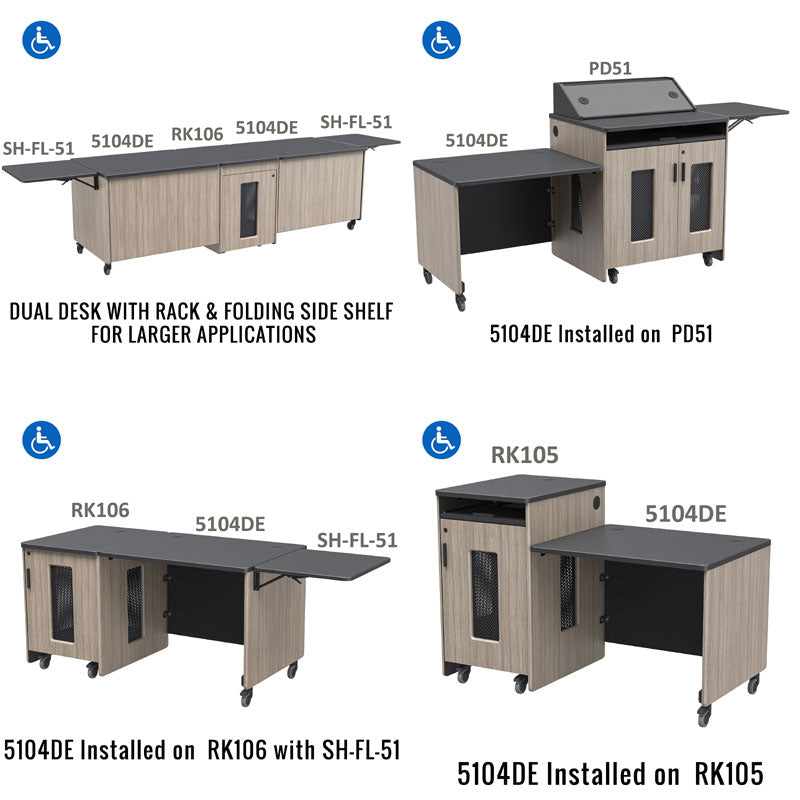 Audio Visual Furniture PD51 Series Modular Mobile Rack (14RU) RK5105