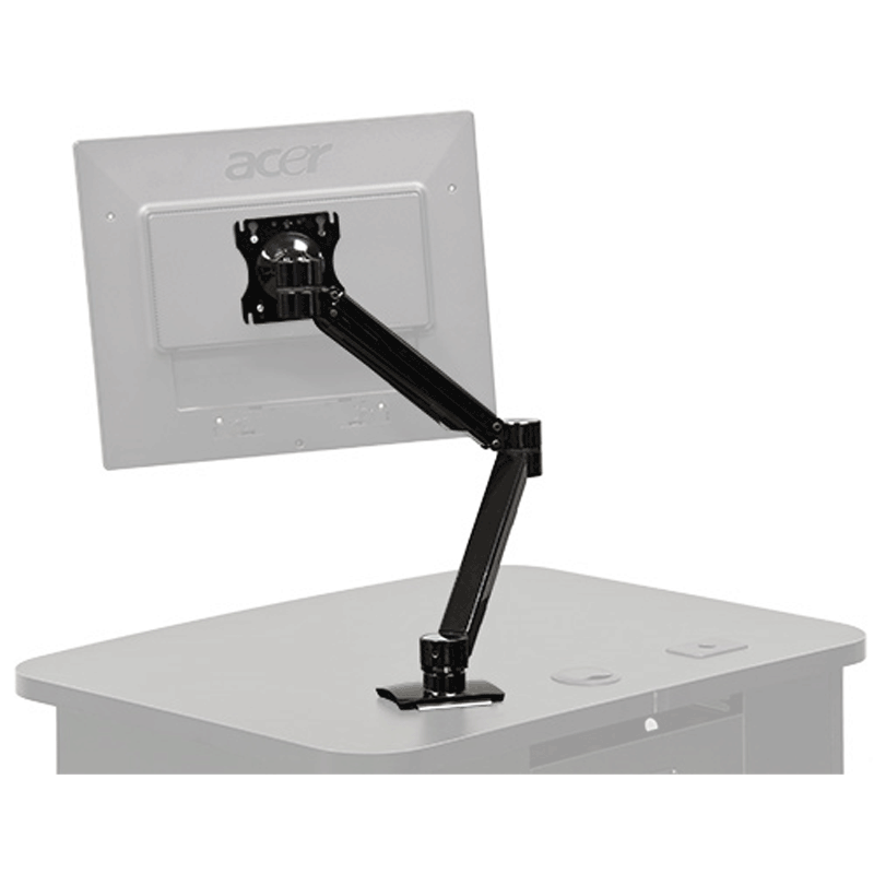 Audio Visual Furniture - VFI 15-24 inch LCD Adjustable Monitor Arm for Carts or Podiums (Black) C900S