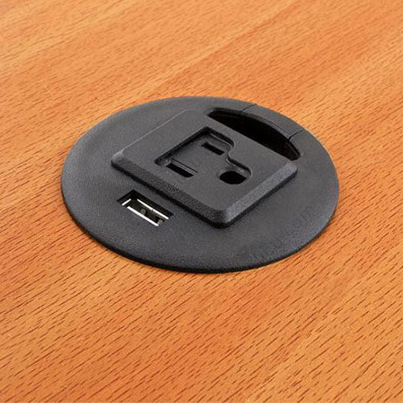 Audio Visual Furniture Round Cable Well (1x AC Out, USB) CUB3