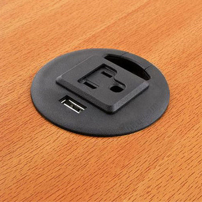 Audio Visual Furniture Round Cable Well (1x AC Out, USB) CUB3