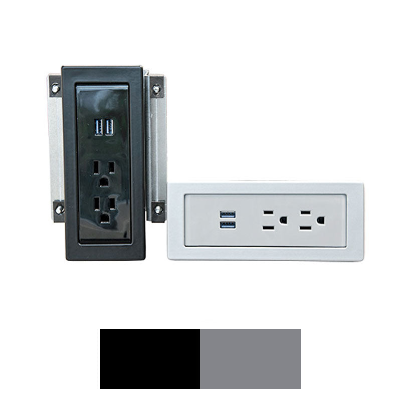 Audio Visual Furniture - VFI Power Panel (Black or Silver) CUB4
