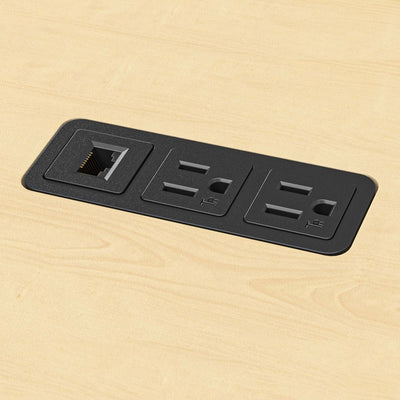 Audio Visual Furniture Flush Power Panel (2x AC Out, CAT6) CUBM3