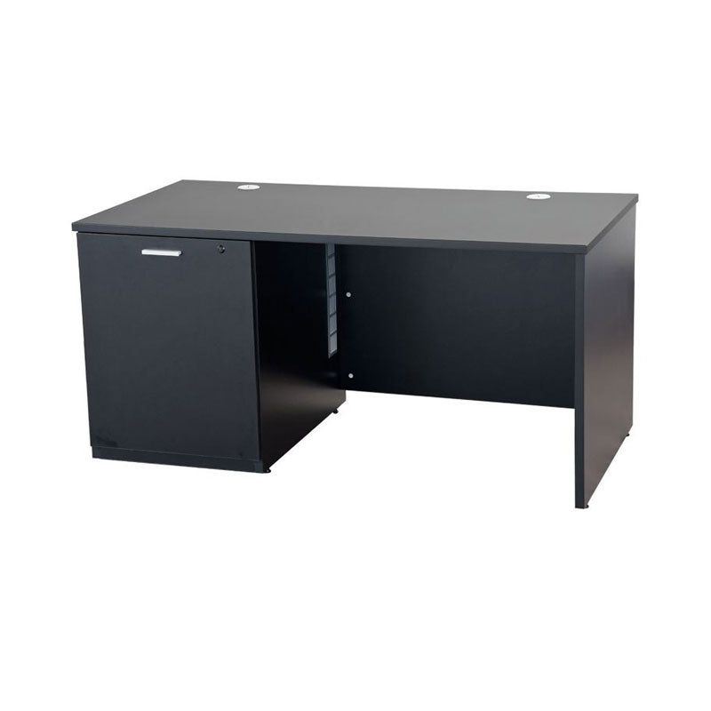 Audio Visual Furniture Multi-Functional Desk DSYZ6030RK-L, black storage desk front view