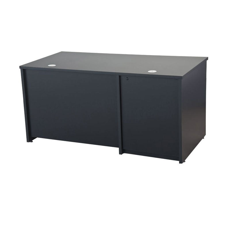 Audio Visual Furniture Multi-Functional Desk DSYZ6030RK-L, black storage desk closed perspective
