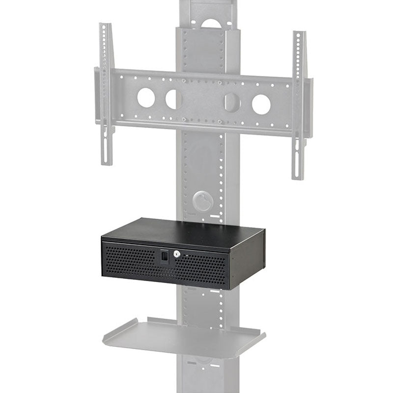 Audio Visual Furniture Rack Mount Electronics Lockbox (Black) LB3