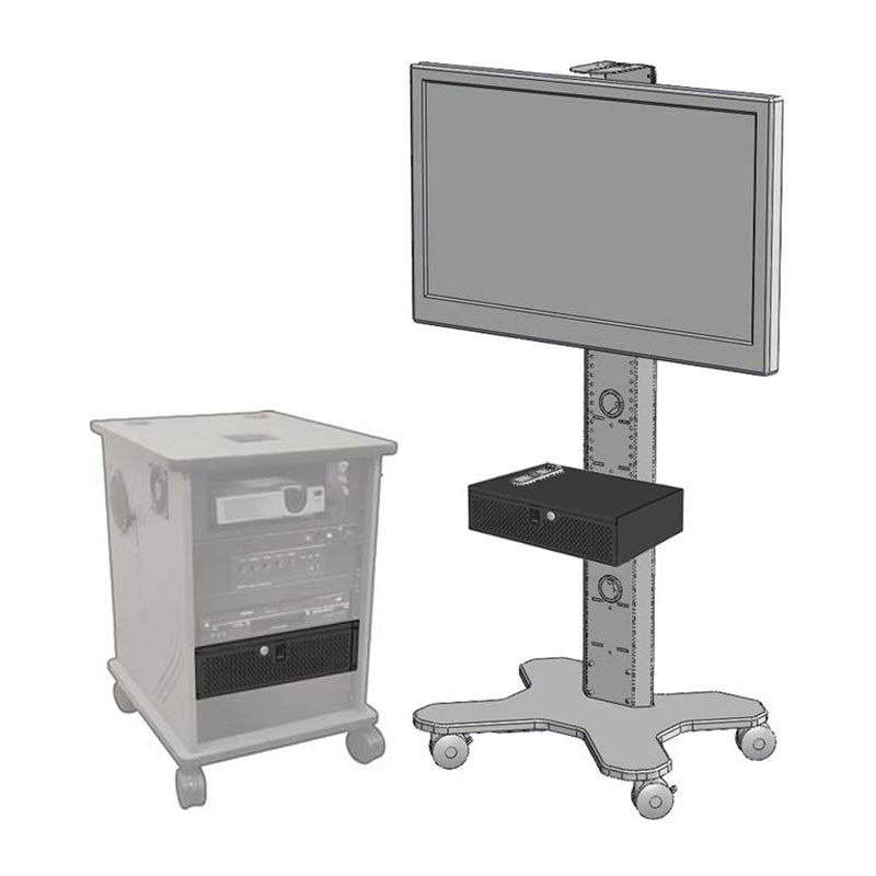 Audio Visual Furniture Rack Mount Electronics Lockbox (Black) LB3