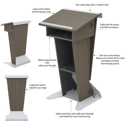Audio Visual Furniture Slim Presentation Lectern (Various) LE222