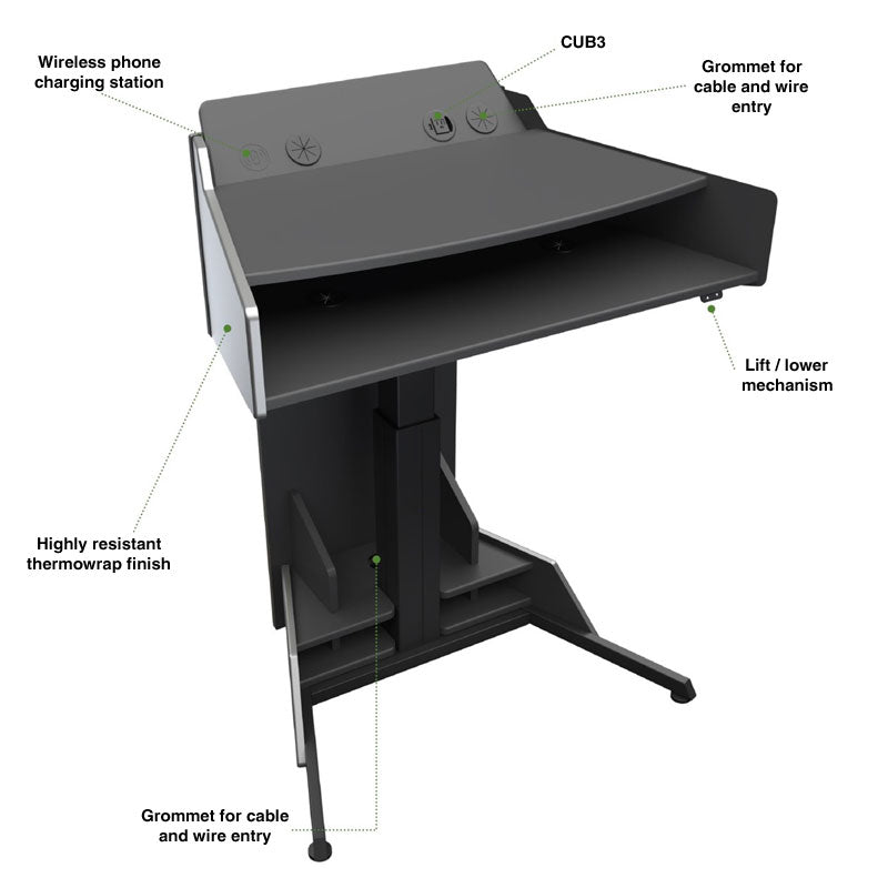Audio Visual Furniture Height Adjustable Lectern (Mount, Various) LEL023-MT