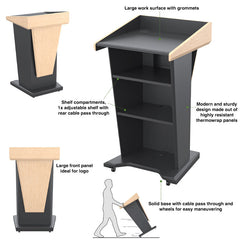 Audio Visual Furniture Mobile Presentation Lectern (Various) LEX2601