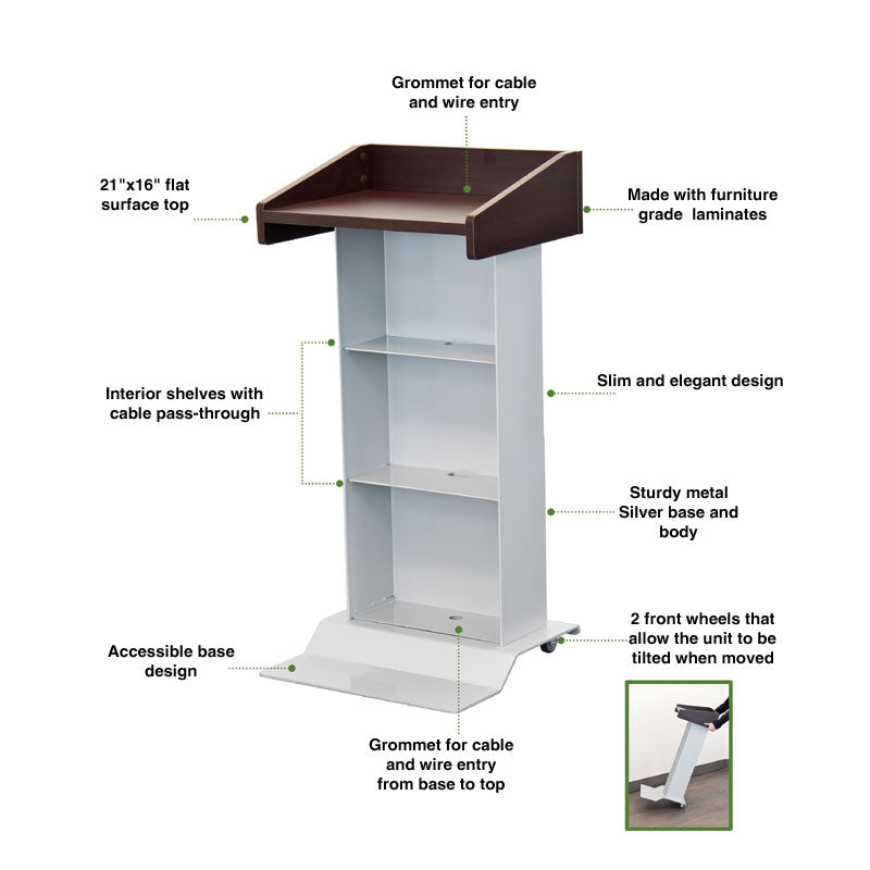 Audio Visual Furniture Modern Mobile Lectern (Various) LEXYZ27