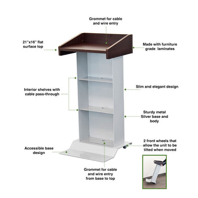 Audio Visual Furniture Modern Mobile Lectern (Various) LEXYZ27