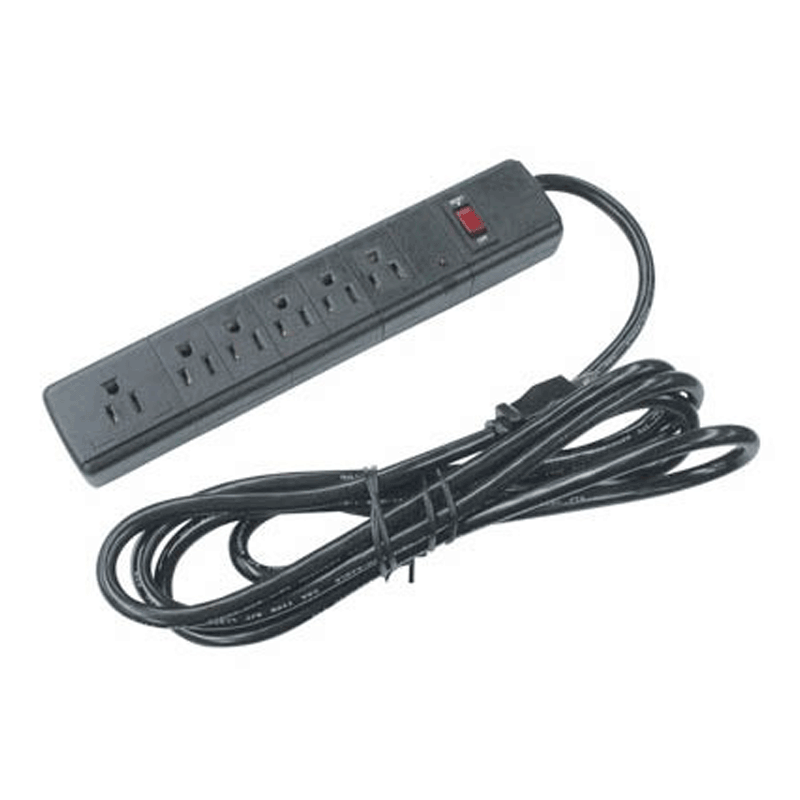 Audio Visual Furniture - VFI 6-Outlet Power Bar with 10ft Cord (Black) PB