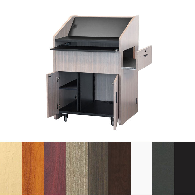 Audio Visual Furniture Mid-Size Podium with Rack (10RU, Various) PD3006