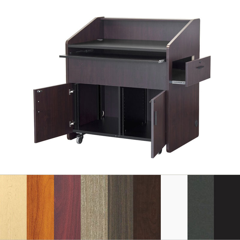 Audio Visual Furniture Dual Rack Multimedia Podium (20RU, Various) PD3007