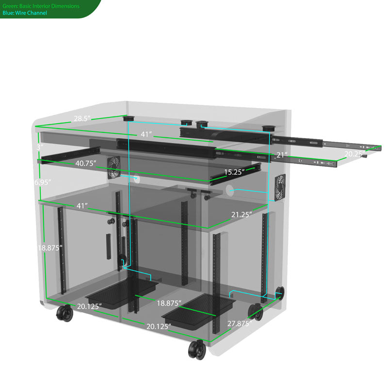 Audio Visual Furniture Large Surface Multimedia Podium (20RU) PD3008