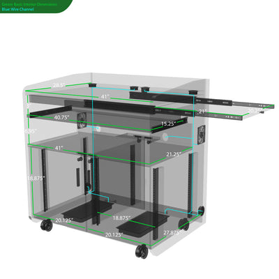 Audio Visual Furniture Large Surface Multimedia Podium (20RU) PD3008