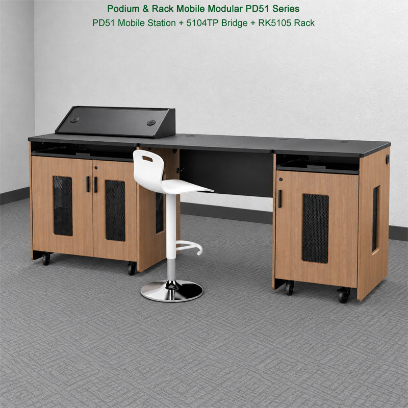 Audio Visual Furniture PD51 Series Modular Mobile Rack (14RU) RK5105