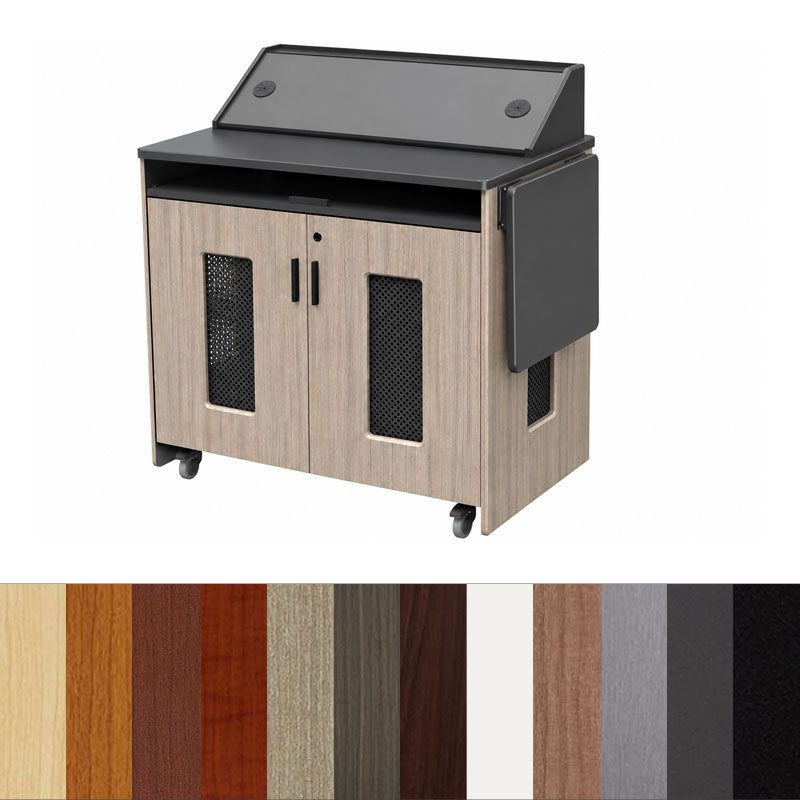Audio Visual Furniture Dual Rack Mobile Instructor Station (28RU), PD5107