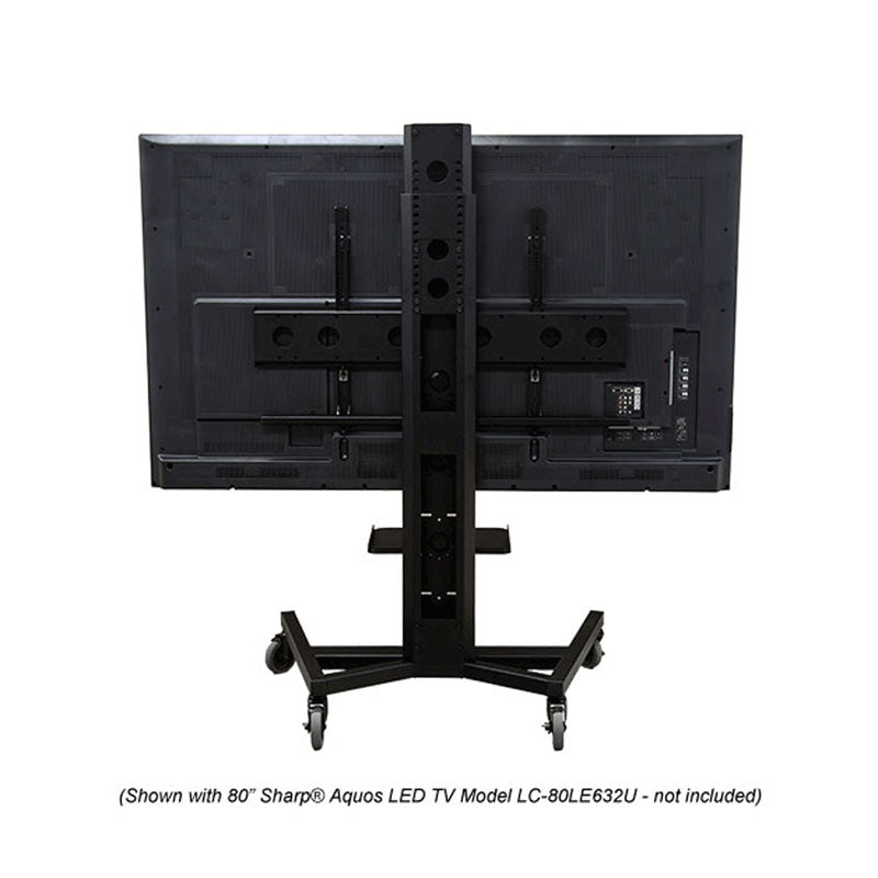 Audio Visual Furniture Extra Large Mobile Floor Cart (Black) PM-XFL-S
