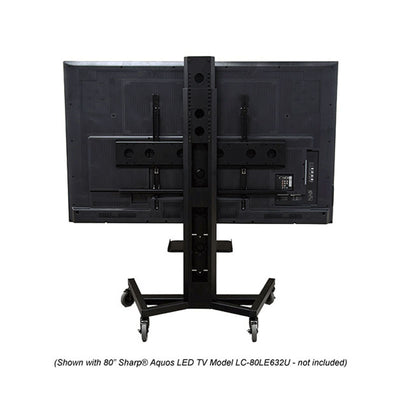 Audio Visual Furniture Extra Large Mobile Floor Cart (Black) PM-XFL-S